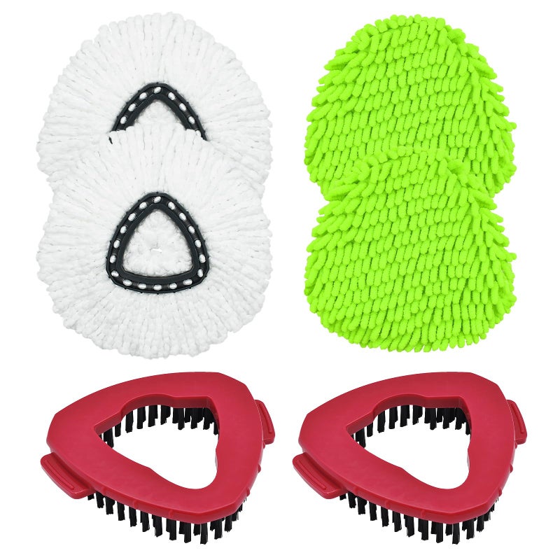 Mop Heads Replacement for Ocedar Mop Replace Head for Ocedar EasyWring 1 Tank Microfiber Spin Mop Refills Include 4 Spin Mop Replacement Head Deep Cleaning Machine Washable with 2 Scrubber Mop Head